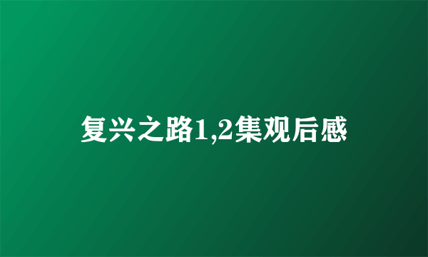 复兴之路1,2集观后感