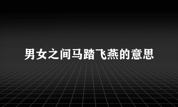 男女之间马踏飞燕的意思