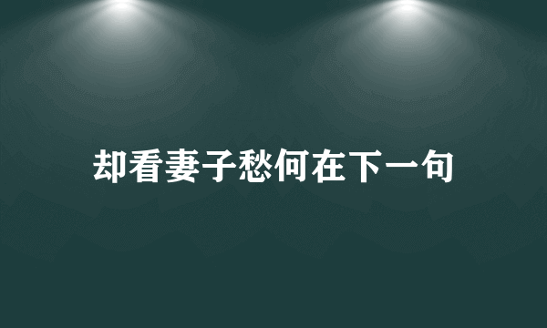 却看妻子愁何在下一句