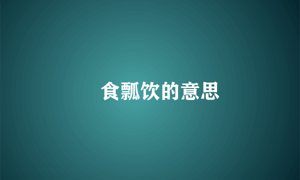 笚食瓢饮的意思