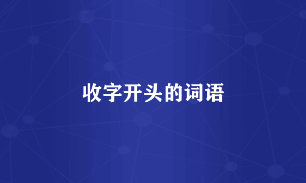 收字开头的词语