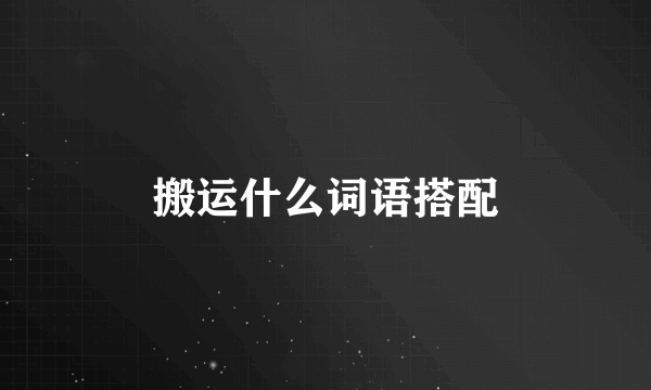 搬运什么词语搭配