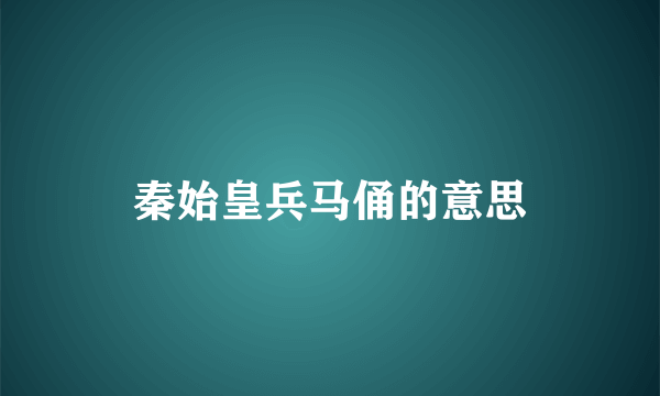 秦始皇兵马俑的意思