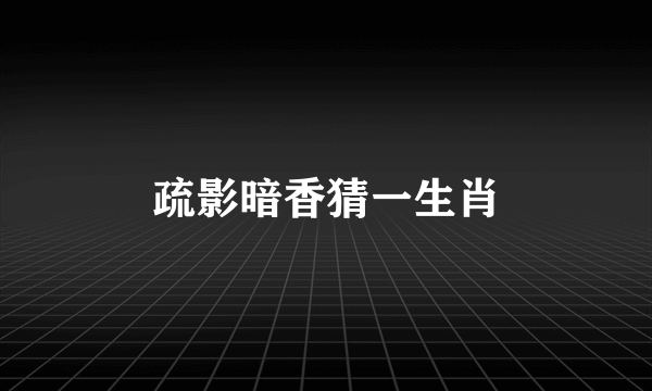 疏影暗香猜一生肖
