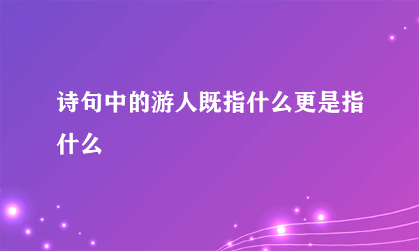 诗句中的游人既指什么更是指什么