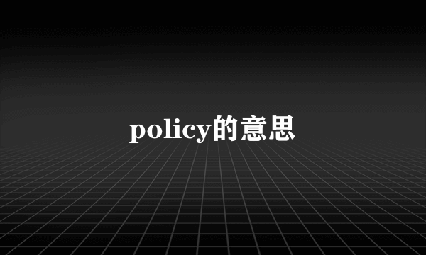 policy的意思