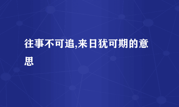 往事不可追,来日犹可期的意思