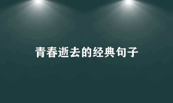 青春逝去的经典句子