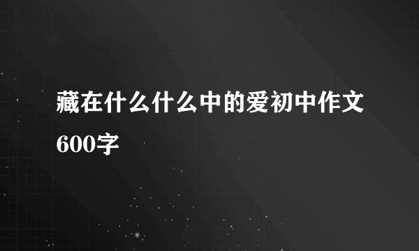 藏在什么什么中的爱初中作文600字