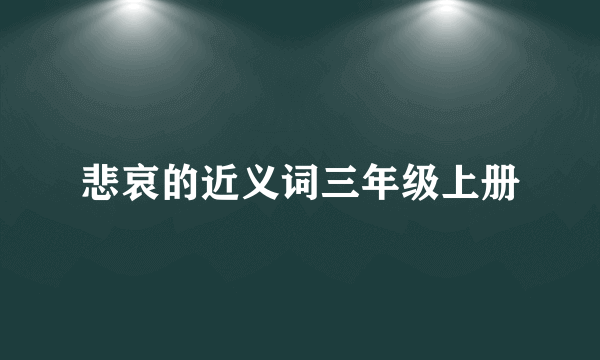 悲哀的近义词三年级上册