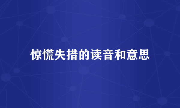 惊慌失措的读音和意思