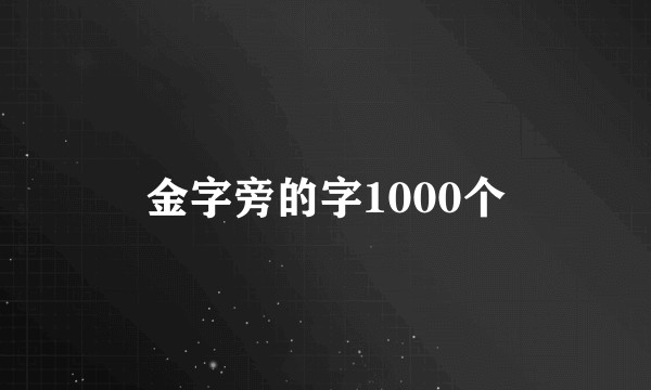 金字旁的字1000个