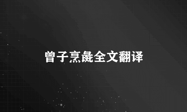 曾子烹彘全文翻译