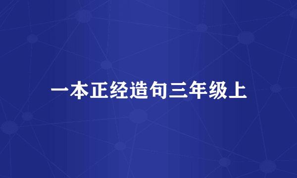 一本正经造句三年级上