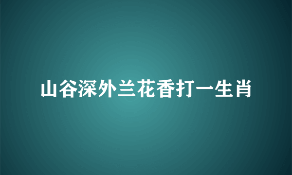 山谷深外兰花香打一生肖