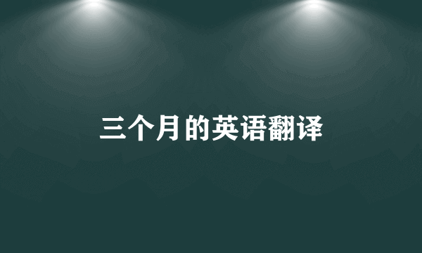 三个月的英语翻译