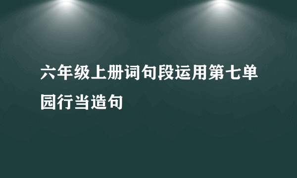 六年级上册词句段运用第七单园行当造句