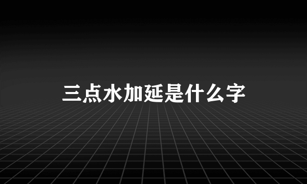 三点水加延是什么字