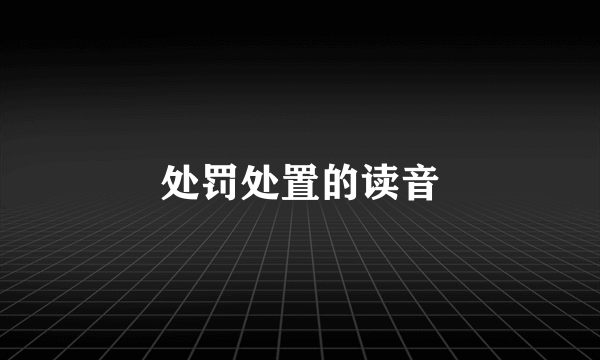 处罚处置的读音