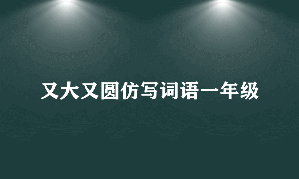 又大又圆仿写词语一年级