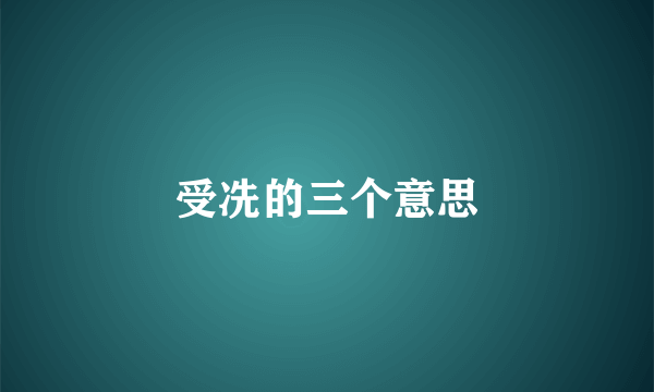受冼的三个意思