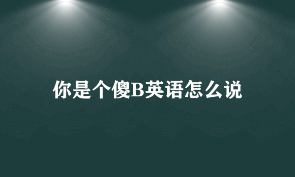 你是个傻B英语怎么说