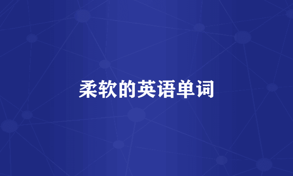 柔软的英语单词
