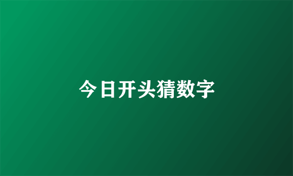 今日开头猜数字
