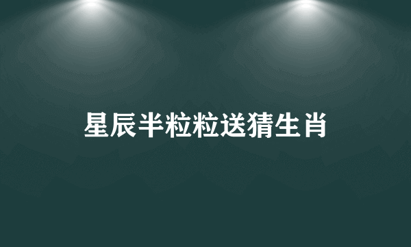 星辰半粒粒送猜生肖