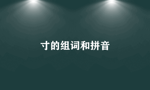 寸的组词和拼音