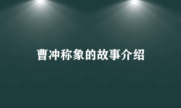 曹冲称象的故事介绍