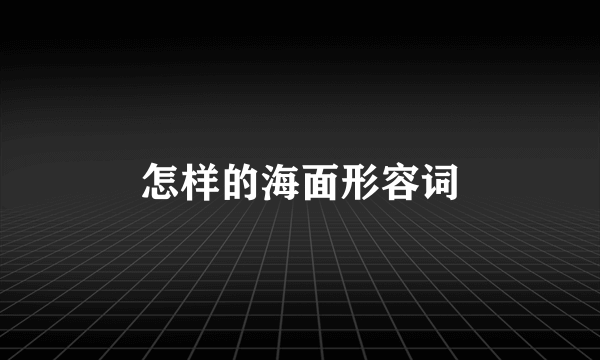 怎样的海面形容词