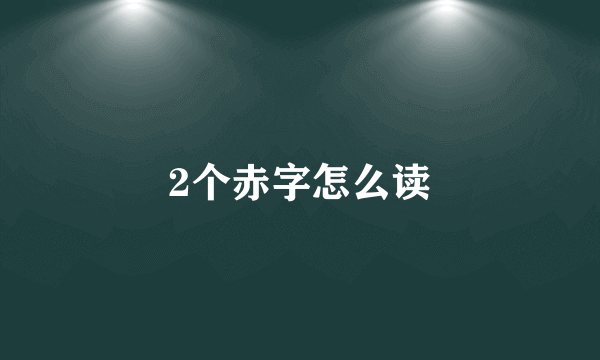 2个赤字怎么读