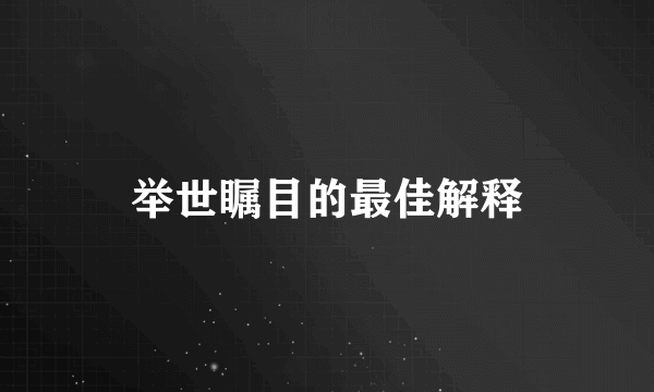 举世瞩目的最佳解释