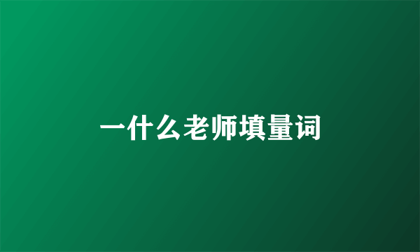 一什么老师填量词