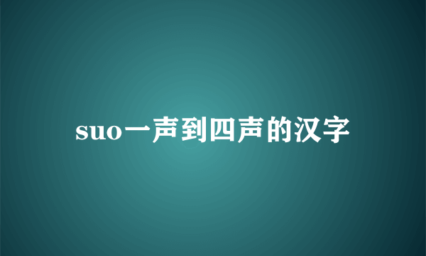 suo一声到四声的汉字
