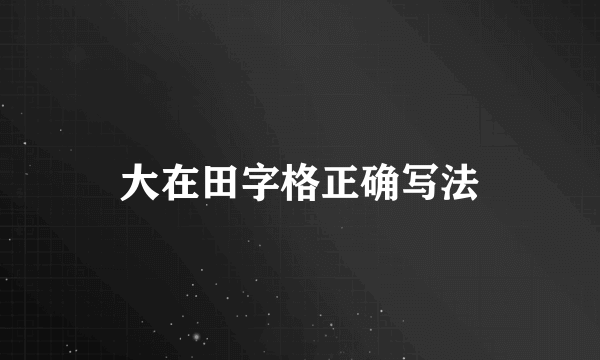 大在田字格正确写法