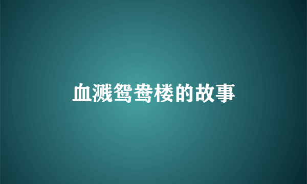 血溅鸳鸯楼的故事