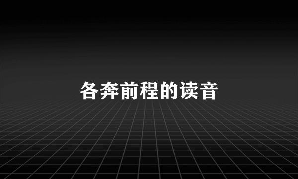 各奔前程的读音