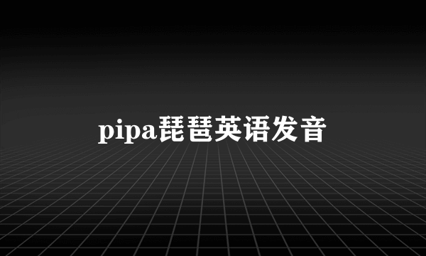 pipa琵琶英语发音