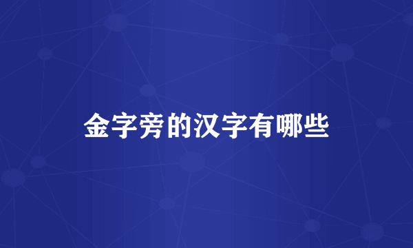 金字旁的汉字有哪些