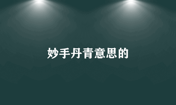 妙手丹青意思的