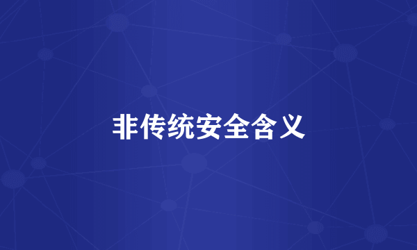非传统安全含义