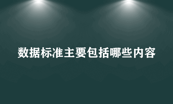数据标准主要包括哪些内容
