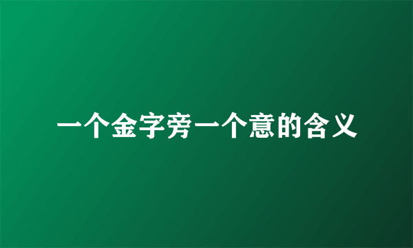 一个金字旁一个意的含义