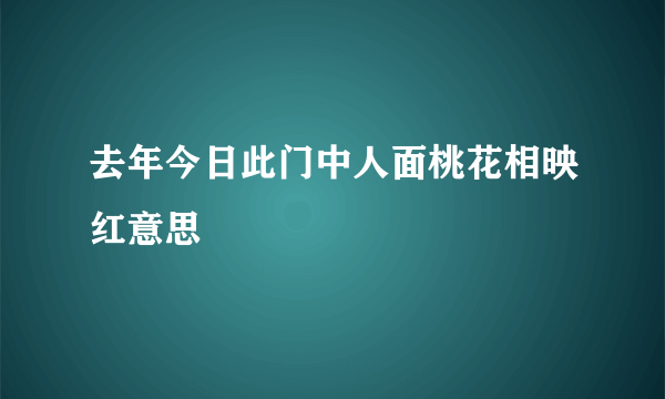 去年今日此门中人面桃花相映红意思