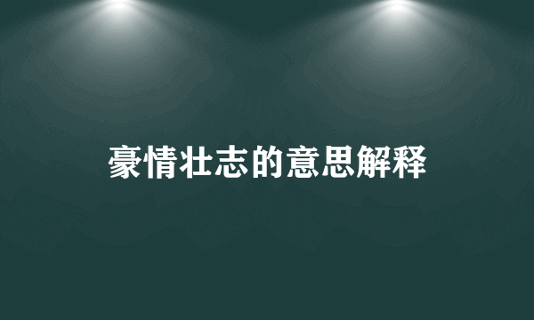 豪情壮志的意思解释