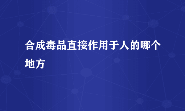 合成毒品直接作用于人的哪个地方