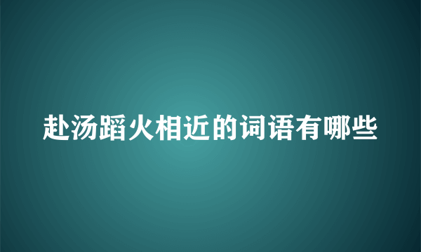 赴汤蹈火相近的词语有哪些