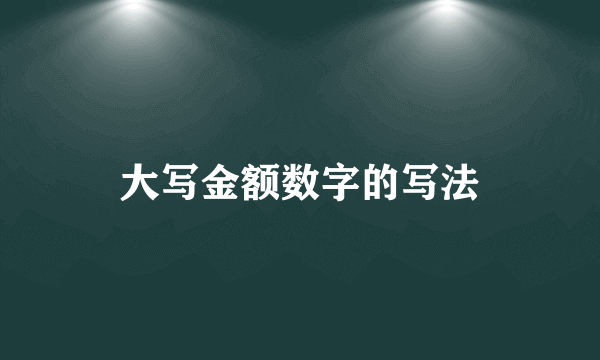 大写金额数字的写法